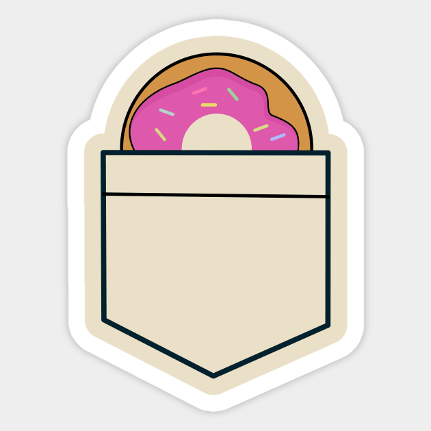 Donut In A Pocket T-Shirt Design Sticker by happinessinatee